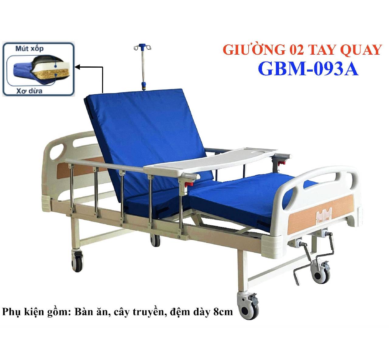 GIƯỜNG 02 TAY QUAY GBM-093A